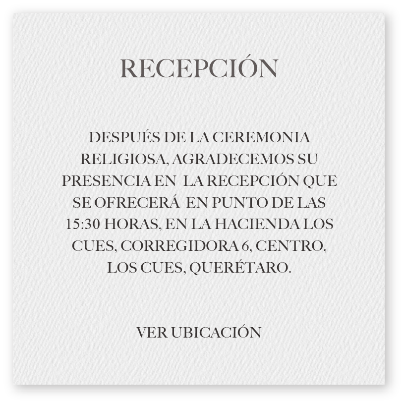 Invitación Recepción